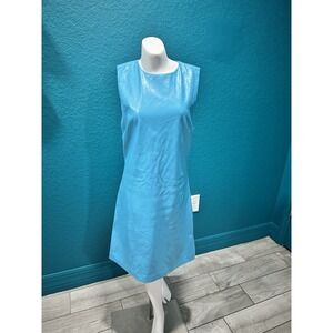 HOUSE OF‎ HARLOW 1960 Blue Faux Leather Dress Size S